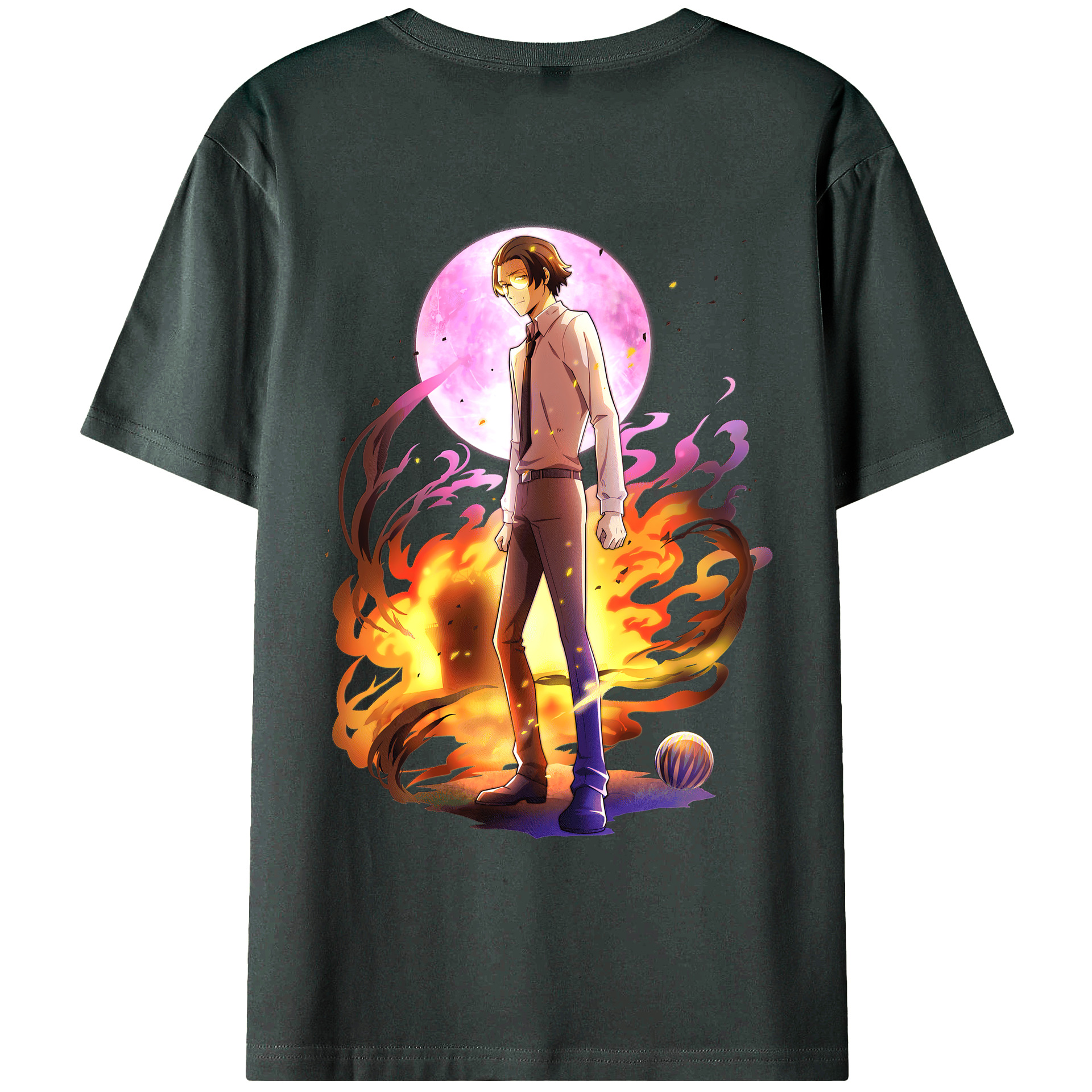 （画像用） 文豪ストレイドッグス Bungo Stray Dogs 綿100％ メンズ半袖Tシャツ（バックプリント） 通気性